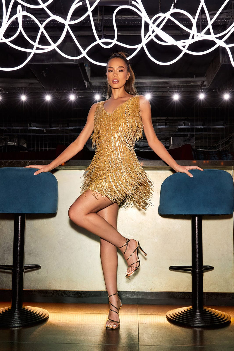 Euphoria Shimmer Fringe Dress