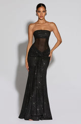 Paula Maxi Dress - Black Sparkle