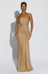 Paula Maxi Dress - Gold Sparkle