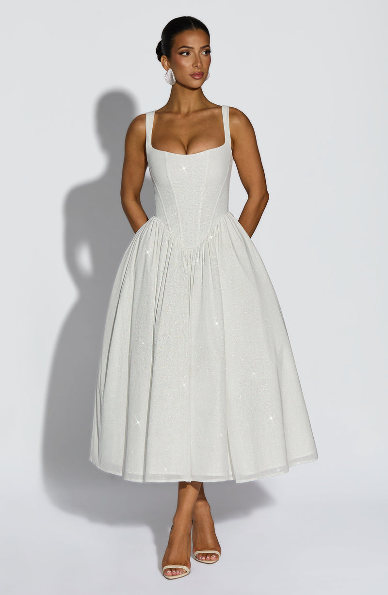 Vivienne Midi Dress - Ivory Sparkle